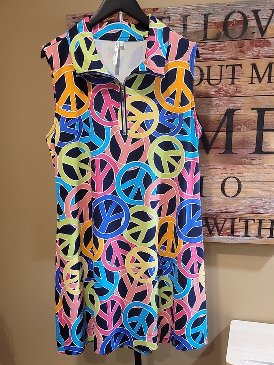 Lulu-B Dresses & Skirts - Lulu's Multicolor Abstract Print Women's Bag - Blue, Pink, Lime, Navy